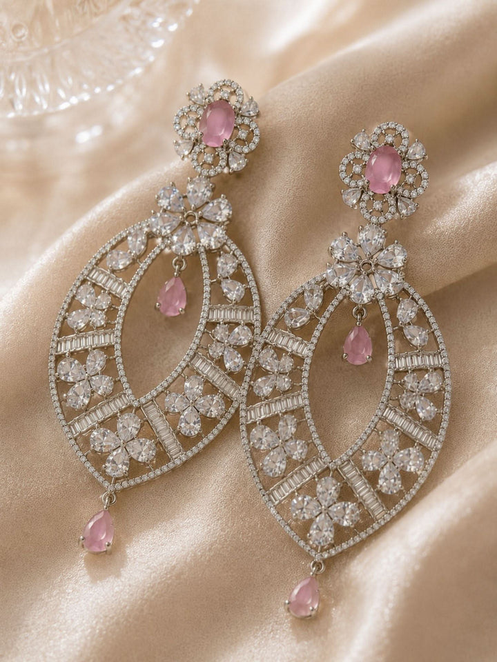 Crystal Floral Statement Earrings | SHOBITAM