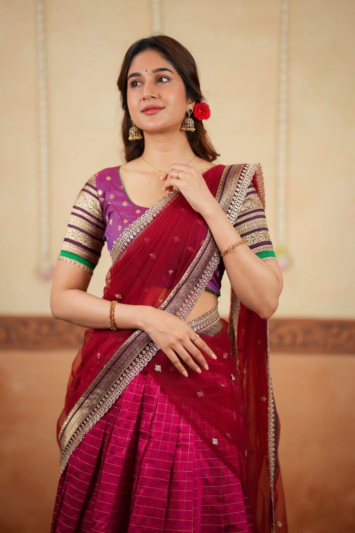 Navya Magenta Halfsaree (Set of 3) | SHOBITAM