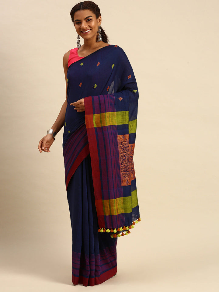 Hand woven Assamese Cotton Saree No Blouse Piece | SHOBITAM