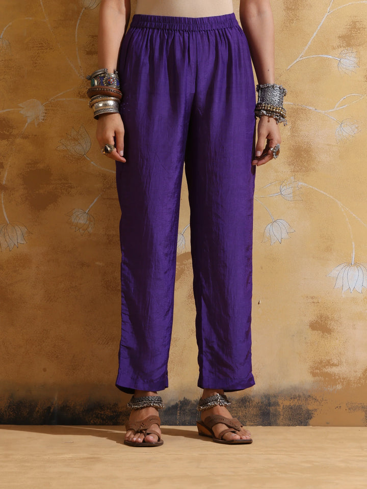 Purple Muslin Silk Co-ord Set | SHOBITAM