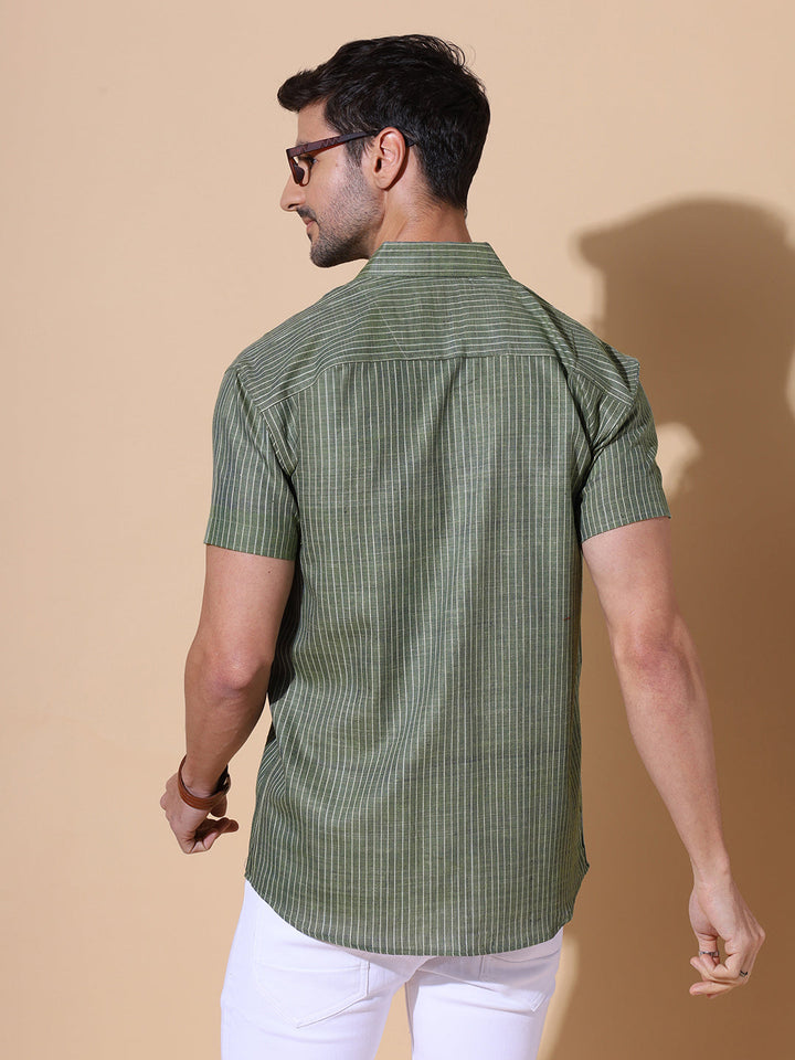 Evergreen Half Sleeve Khadi Cotton Shirt