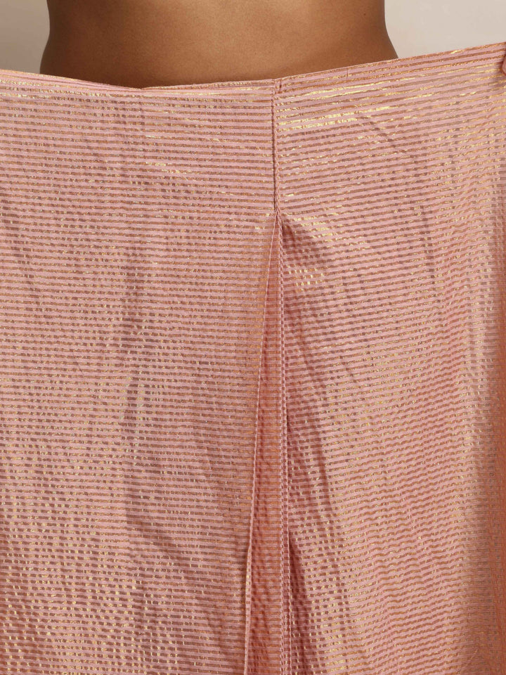 Pink Gold Lurex Saree | SHOBITAM