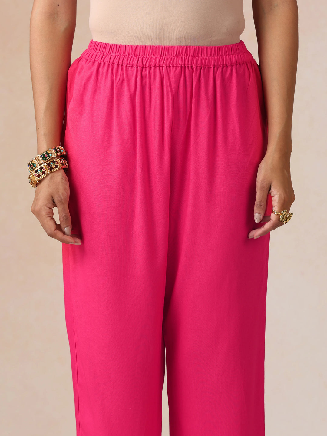 Pink Boota Print Viscose Flared Kurta Co-ord Set | SHOBITAM