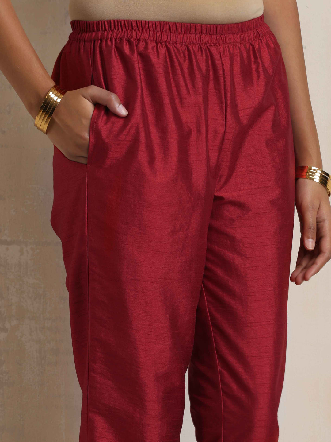 Purple Silk Anarkali Kurta Pant Dupatta Set | SHOBITAM