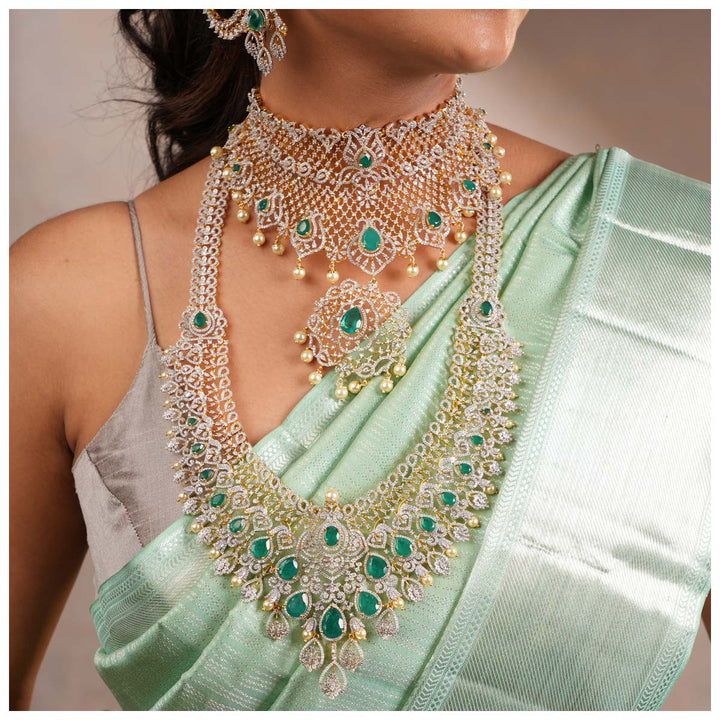 Pure 92.5 Silver Rithka Avikam Long Necklace Set