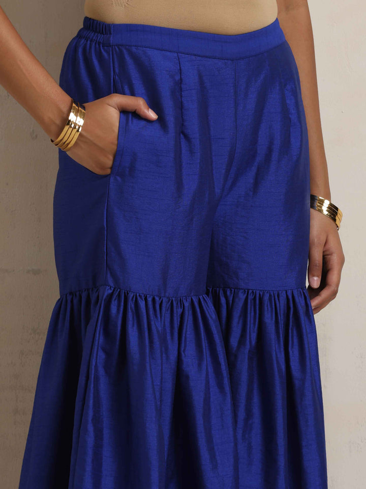 Electric Blue Sharara Dupatta Set | SHOBITAM