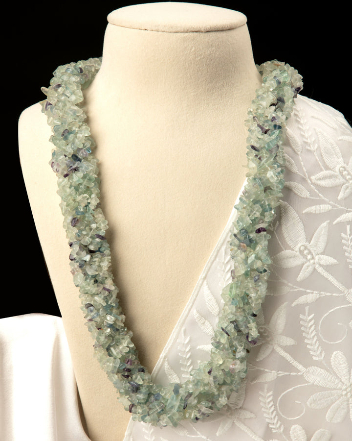 Marakata Mala- Natural Flourite Hand-Braided Mala | SHOBITAM