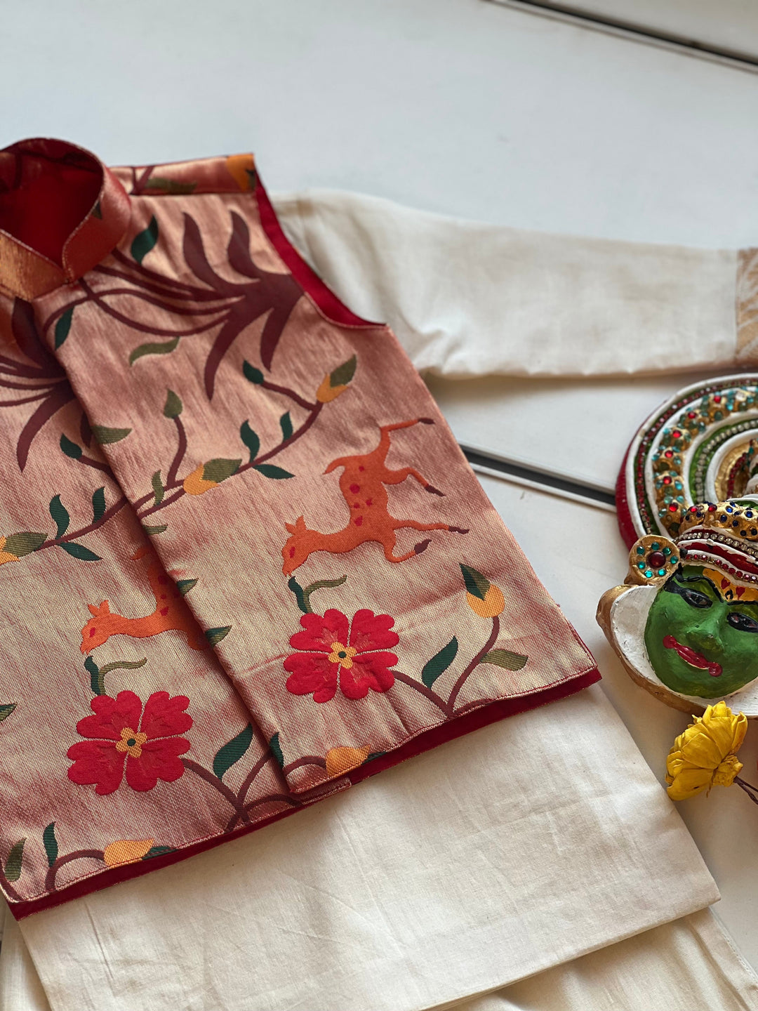 Boys Paithani Kurta Set - Onam Edit Express | SHOBITAM
