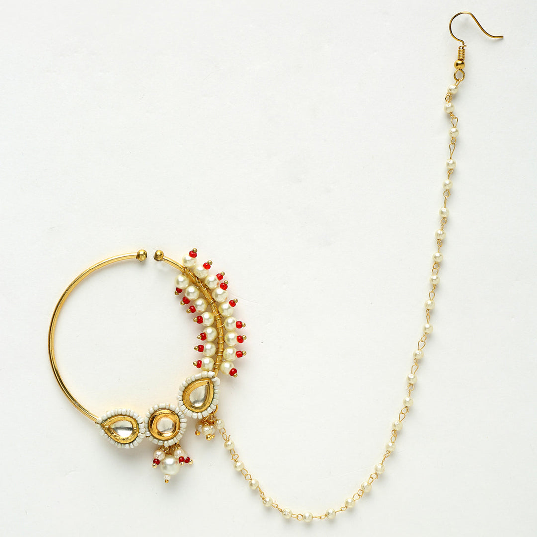 Maharani Kundan Nose Ring | SHOBITAM