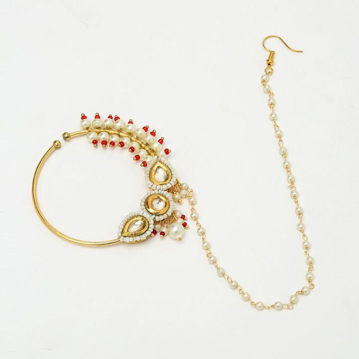 Maharani Kundan Nose Ring | SHOBITAM