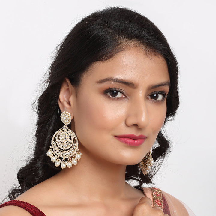 Women's Kundan Pearl Earrings | SHOBITAM