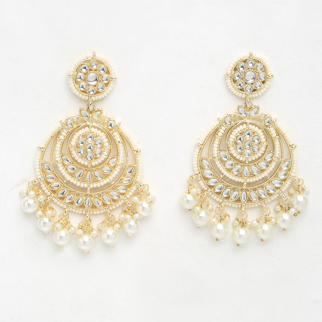 Women's Kundan Pearl Earrings | SHOBITAM