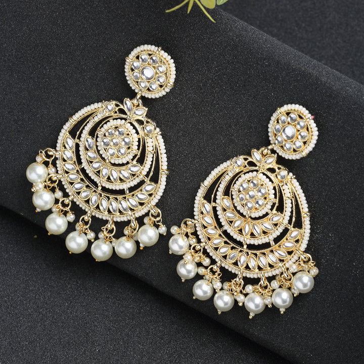 Women's Kundan Pearl Earrings | SHOBITAM