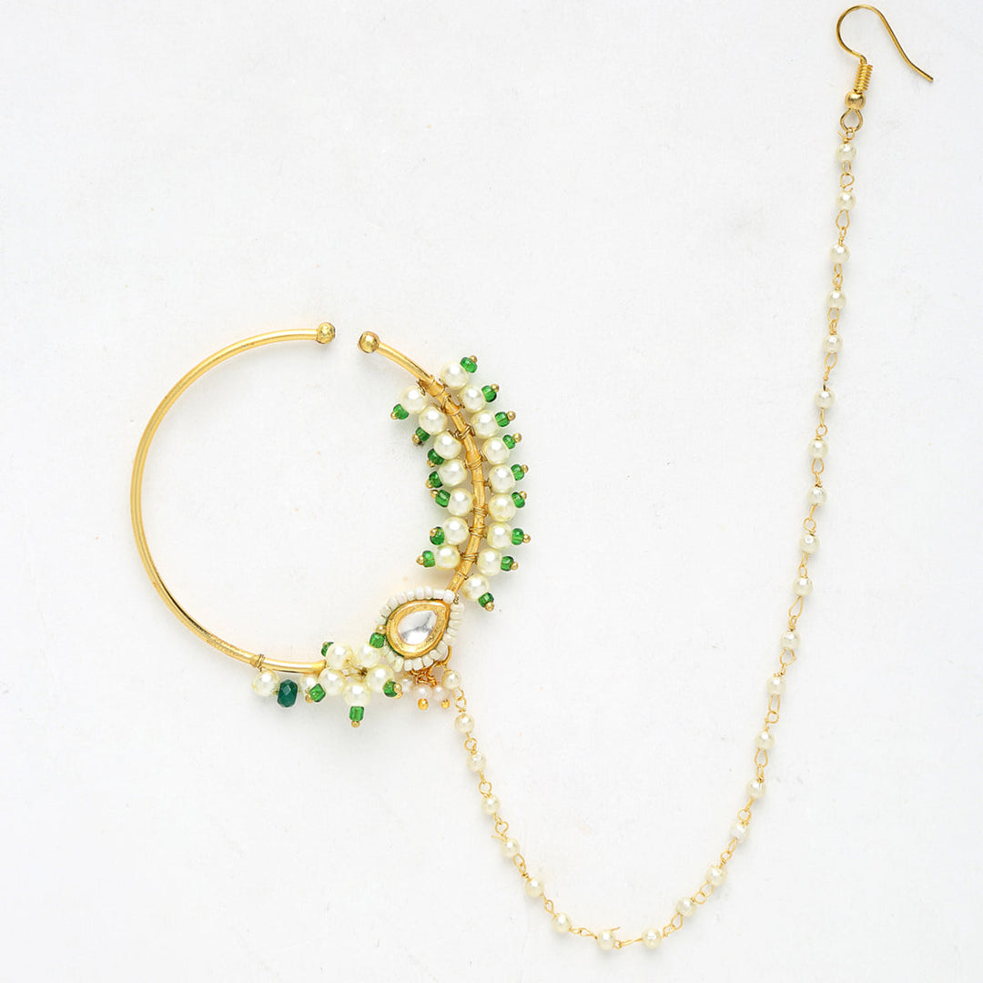 Maharani Kundan Nose Ring | SHOBITAM