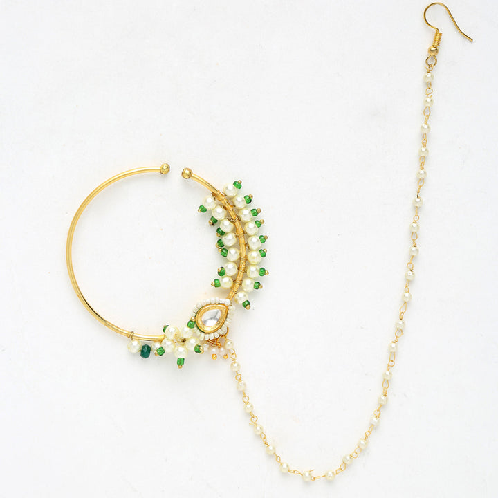 Maharani Kundan Nose Ring | SHOBITAM
