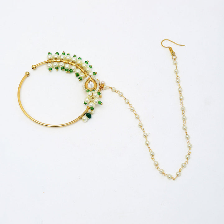 Maharani Kundan Nose Ring | SHOBITAM