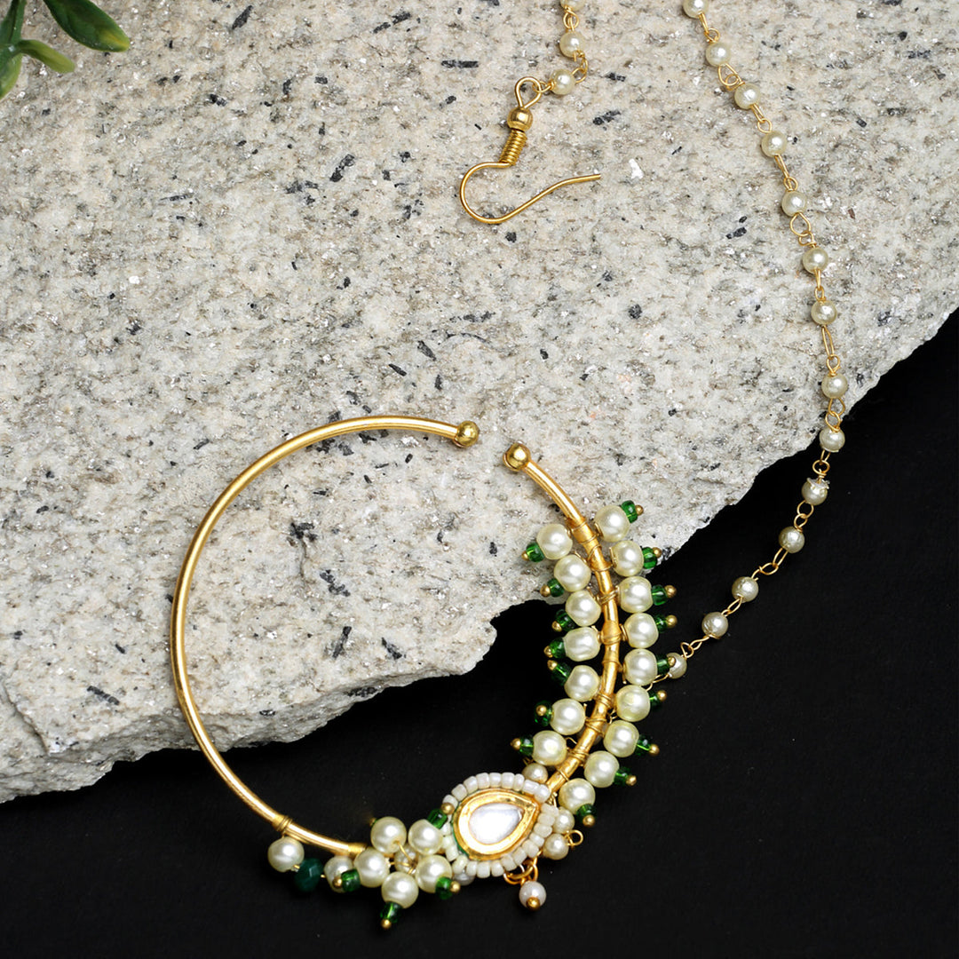 Maharani Kundan Nose Ring | SHOBITAM