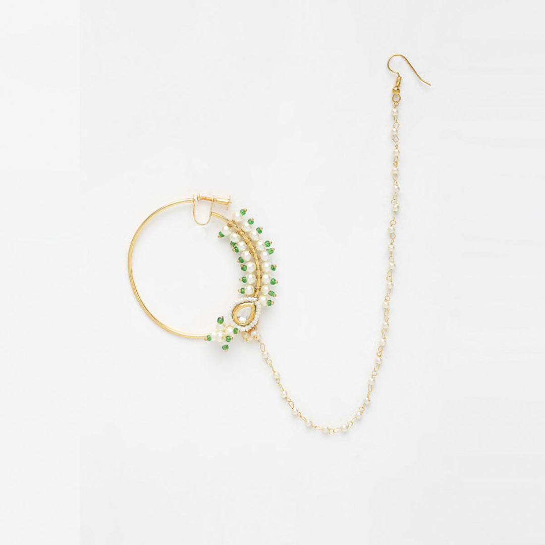 Maharani Kundan Nose Ring | SHOBITAM