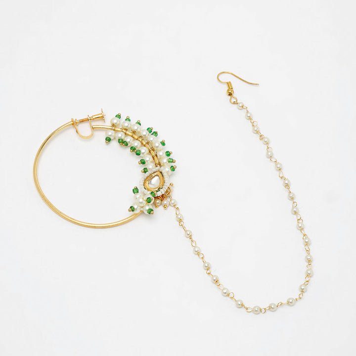 Maharani Kundan Nose Ring | SHOBITAM