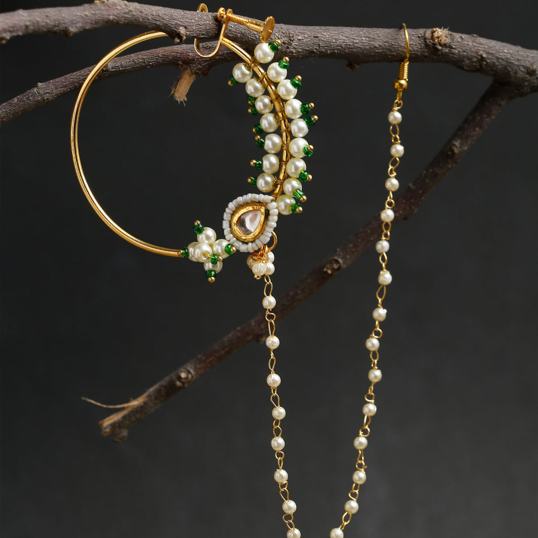 Maharani Kundan Nose Ring | SHOBITAM