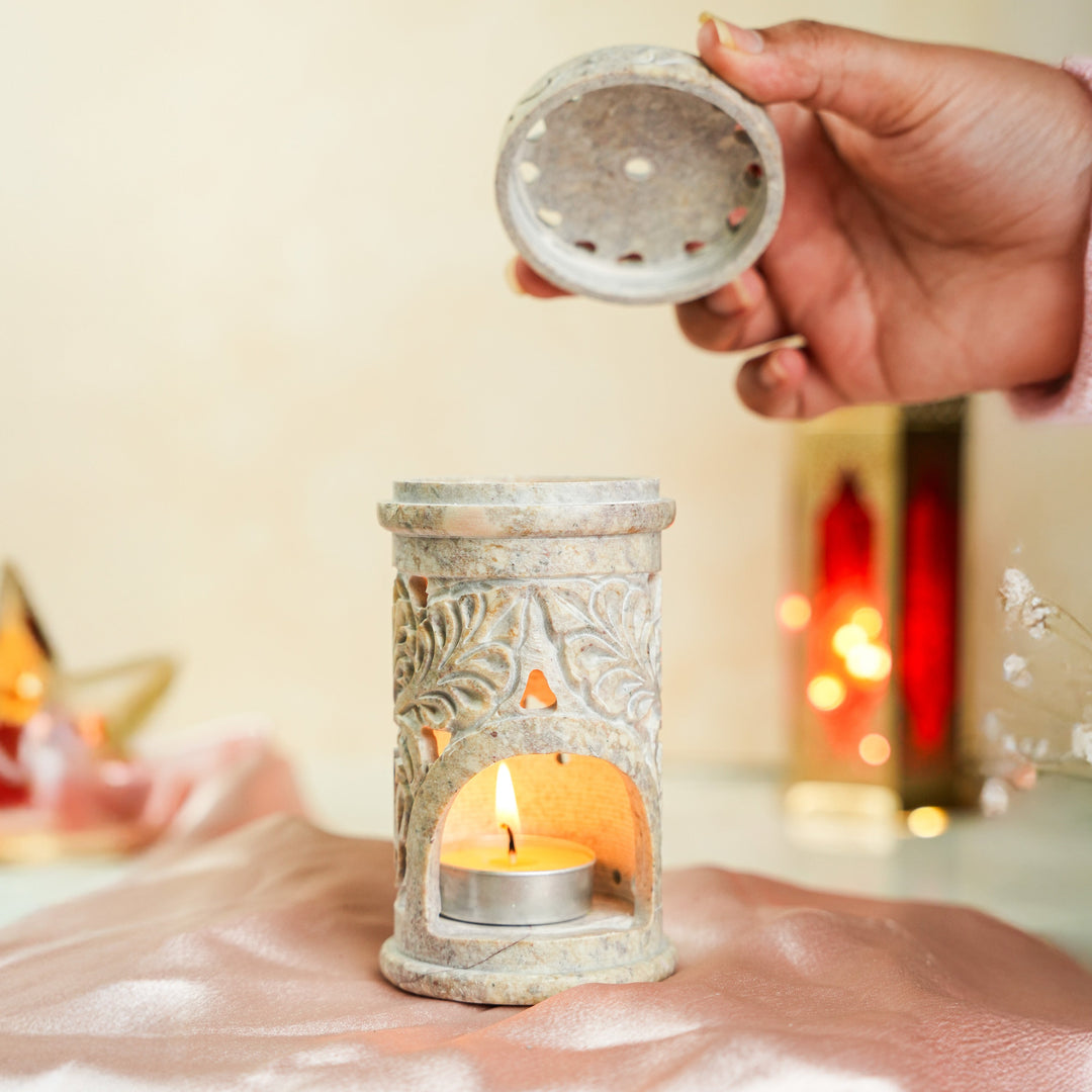 Gulzar Hand Carved Soapstone Bakhoor Burner Aroma Diffuser