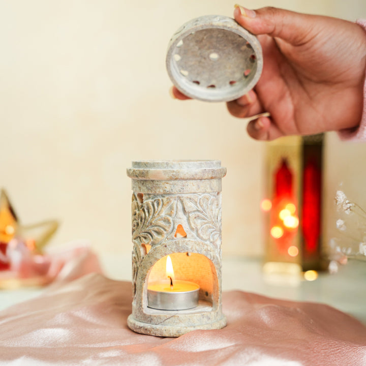 Gulzar Hand Carved Soapstone Bakhoor Burner Aroma Diffuser