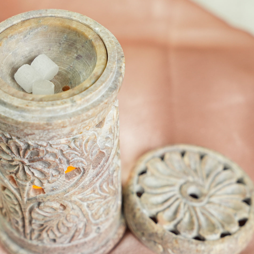 Gulzar Hand Carved Soapstone Bakhoor Burner Aroma Diffuser