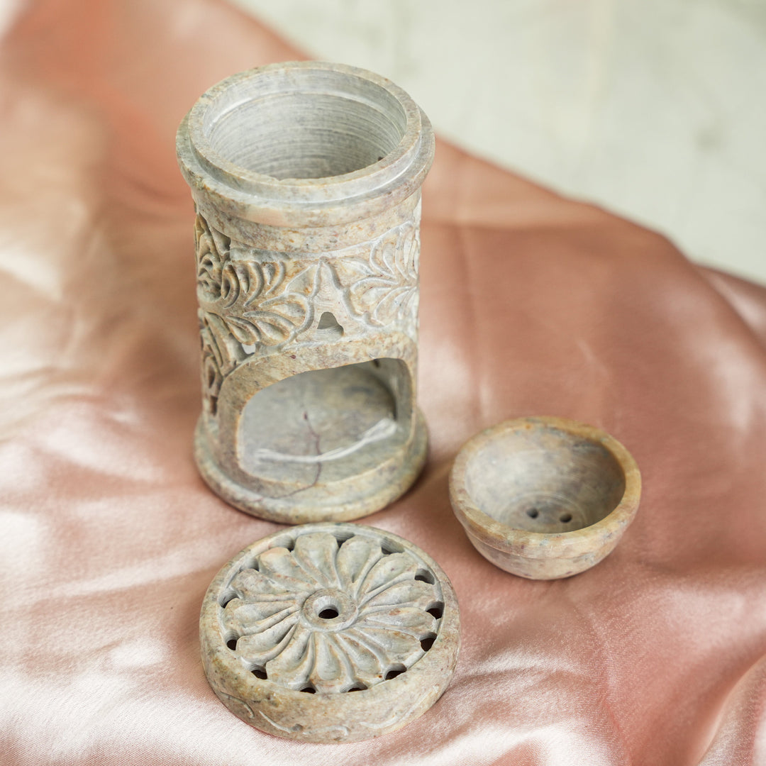 Gulzar Hand Carved Soapstone Bakhoor Burner Aroma Diffuser