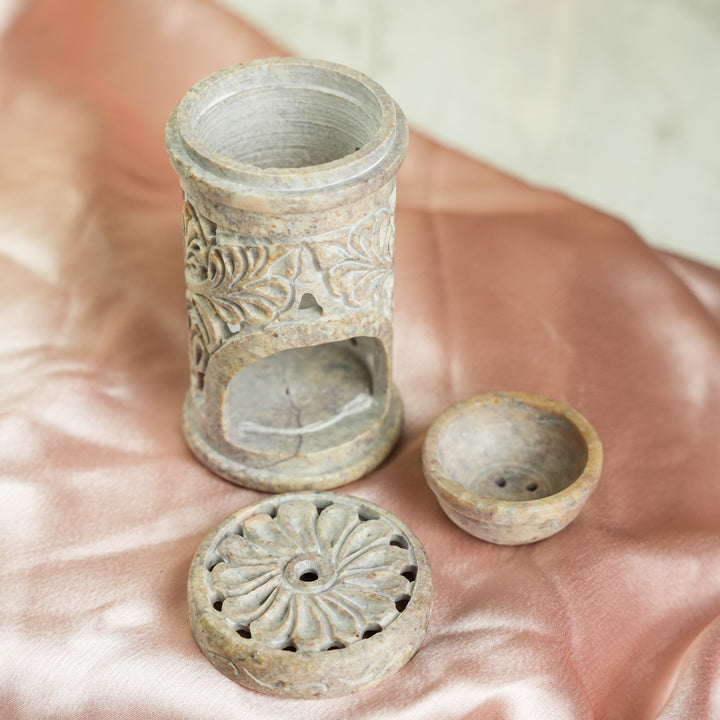 Gulzar Hand Carved Soapstone Bakhoor Burner Aroma Diffuser