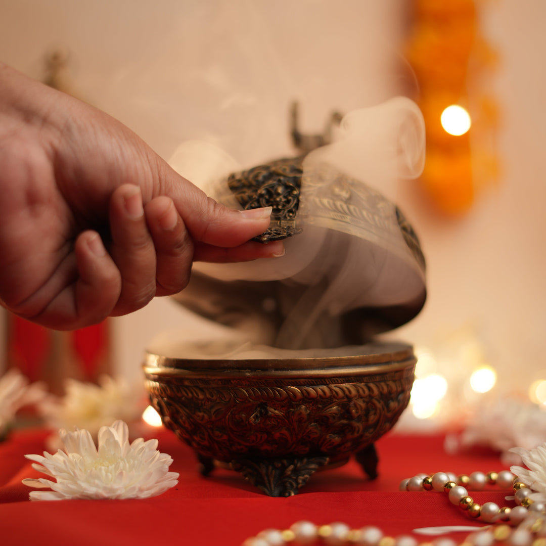 Heritage Brass Dhoop Dani Incense & Loban Burner