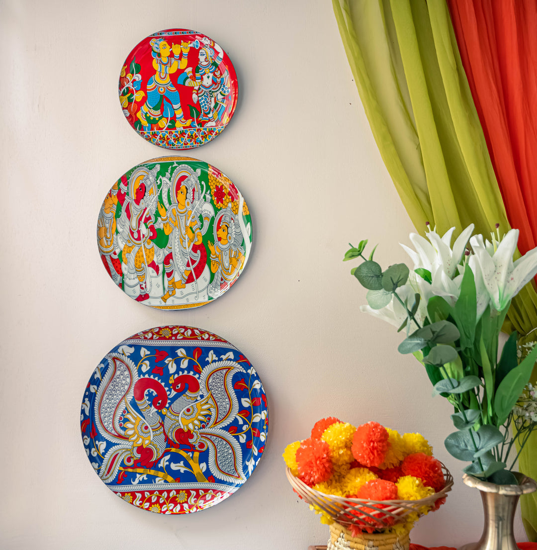 Kalamkari Wall Plates- Set of 3