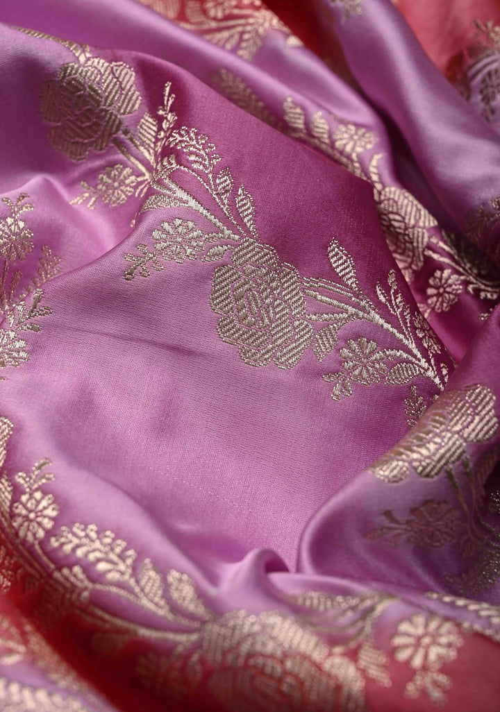 Multicolor Banarasi Semi Mashru Silk Saree with Rangkaat Style and Zari Border