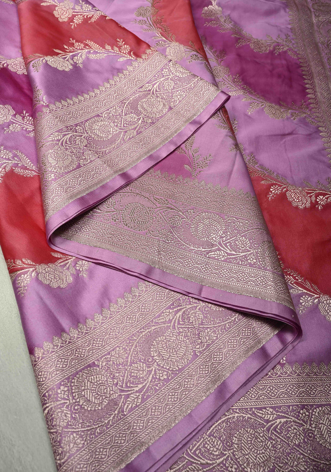Multicolor Banarasi Semi Mashru Silk Saree with Rangkaat Style and Zari Border