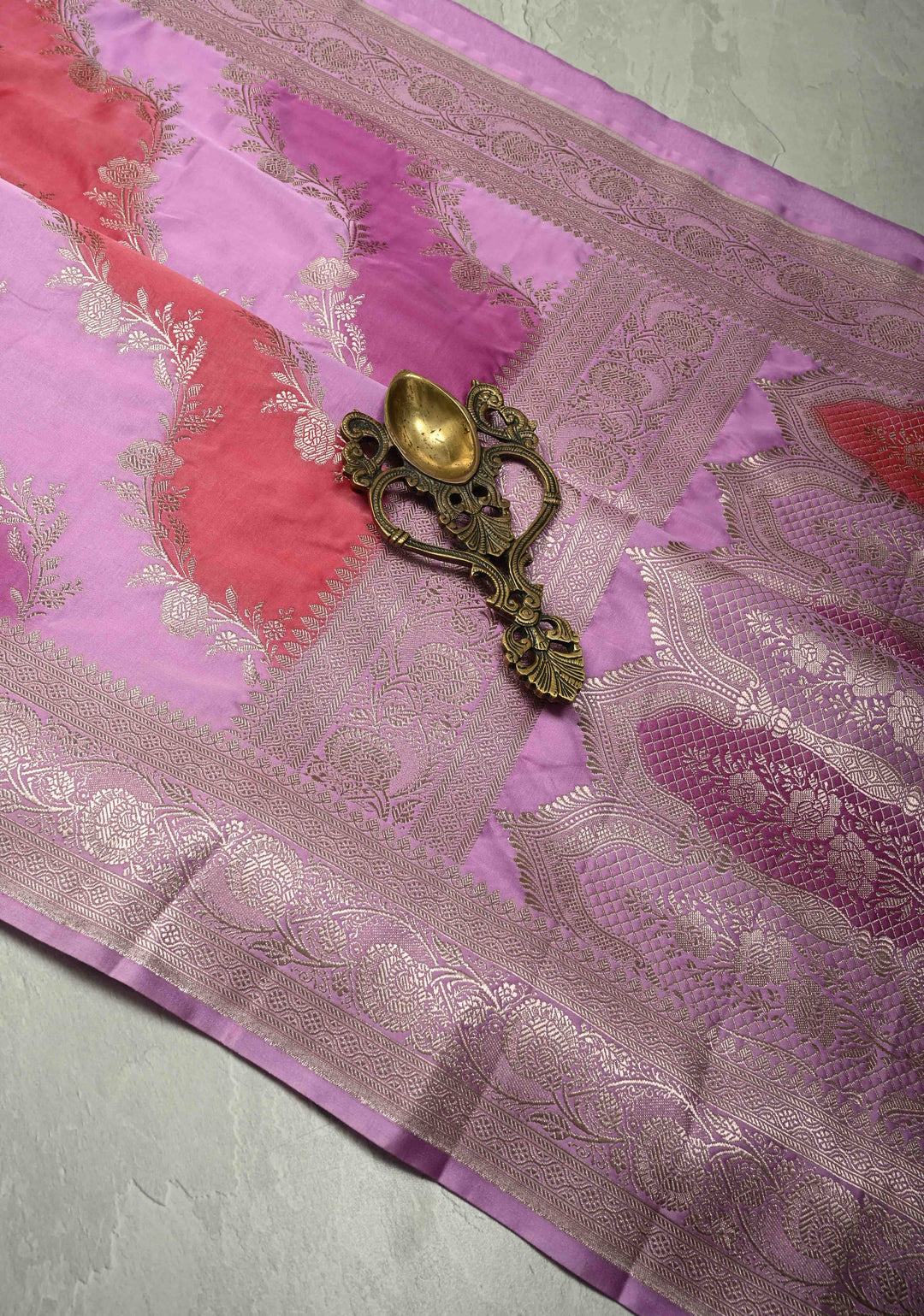 Multicolor Banarasi Semi Mashru Silk Saree with Rangkaat Style and Zari Border