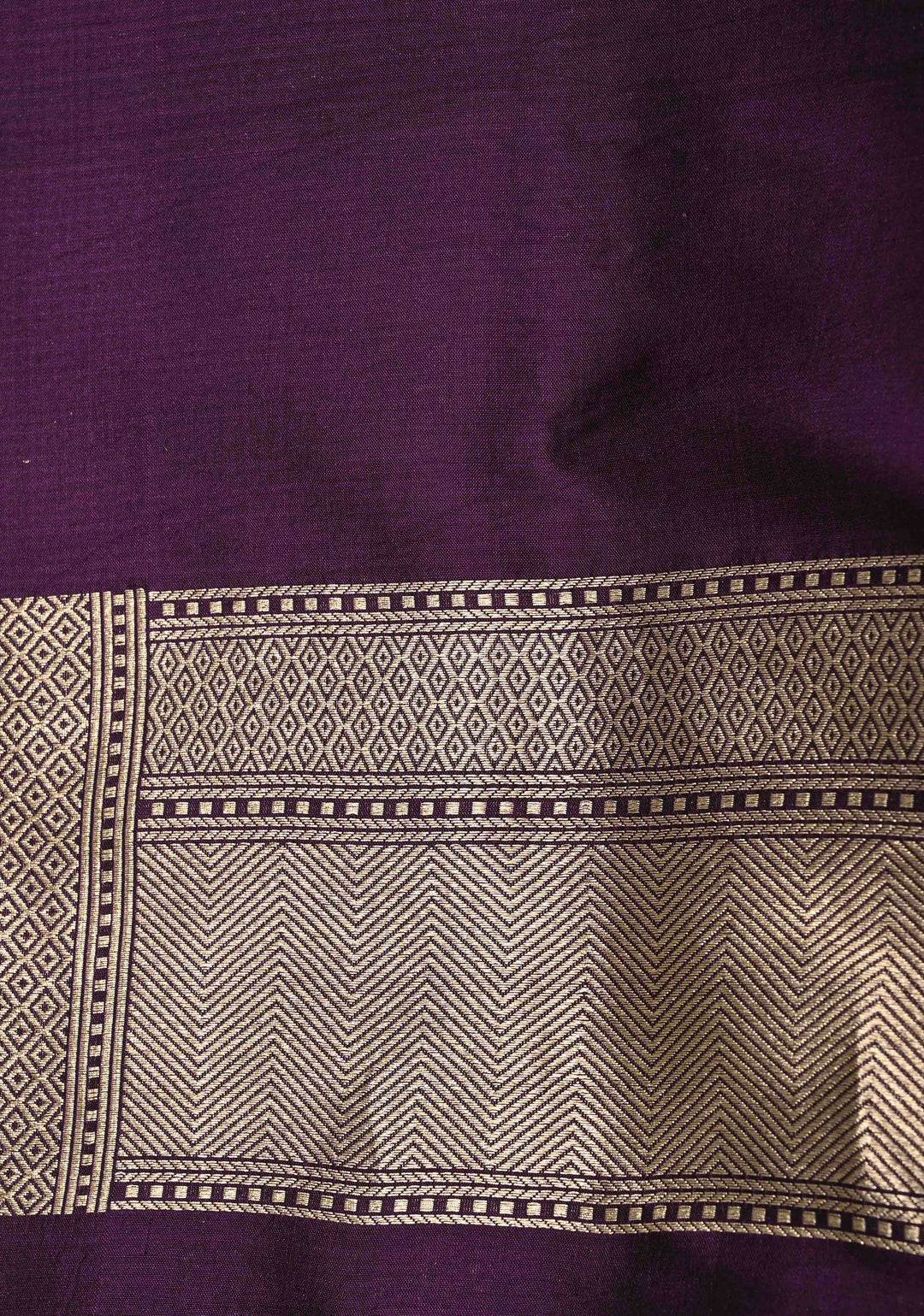 Egg Plant Purple Banarasi Katan Silk Saree with Floral Brocade and Zari Border | SILK MARK CERTIFIED