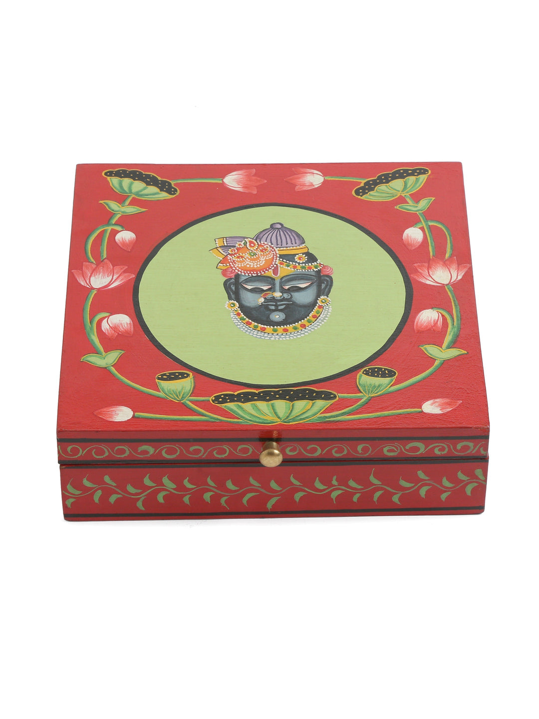 Spacious Pichawai Handpainted Krishna Box - Small
