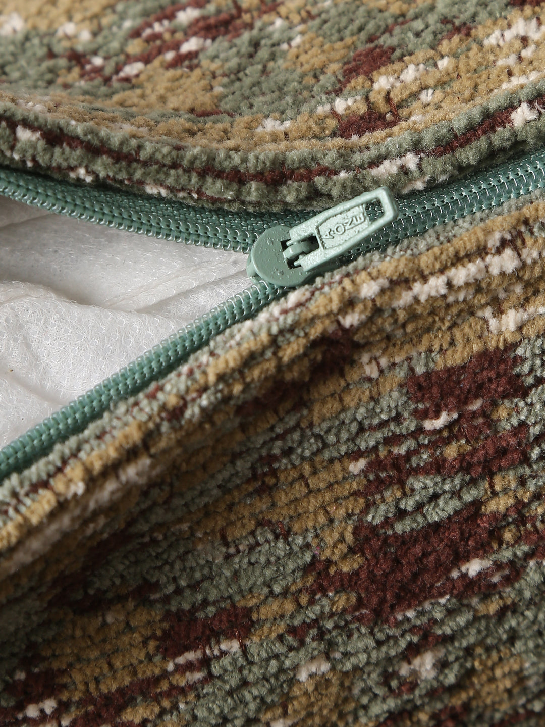 Persian Motif - Green & Multicolor Jacquard Chenille Cushion Cover