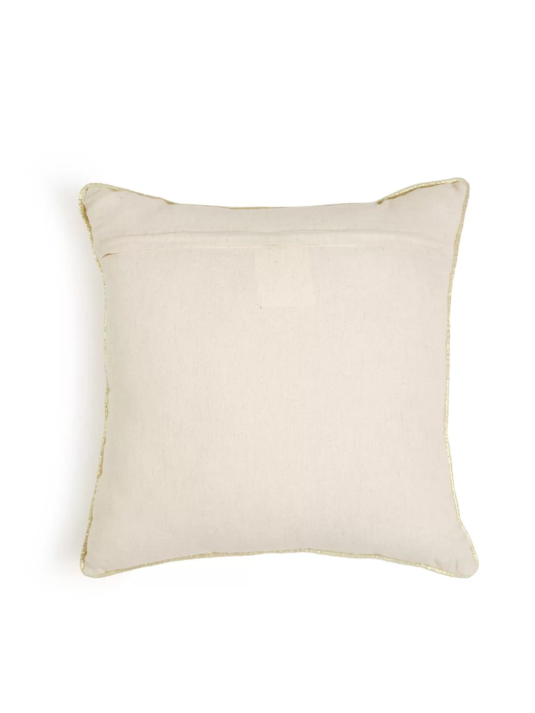 Embroidery Cushion Cover - Ivory & Gold Zari