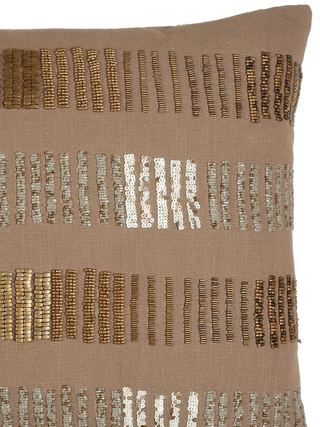 Hand Beaded Cushion Cover - Grey