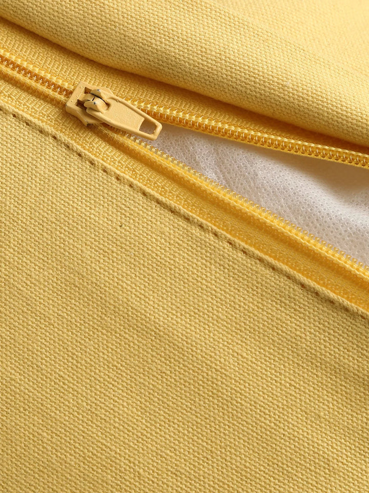 Cushion Cover - Green And Yellow With Piping Detail