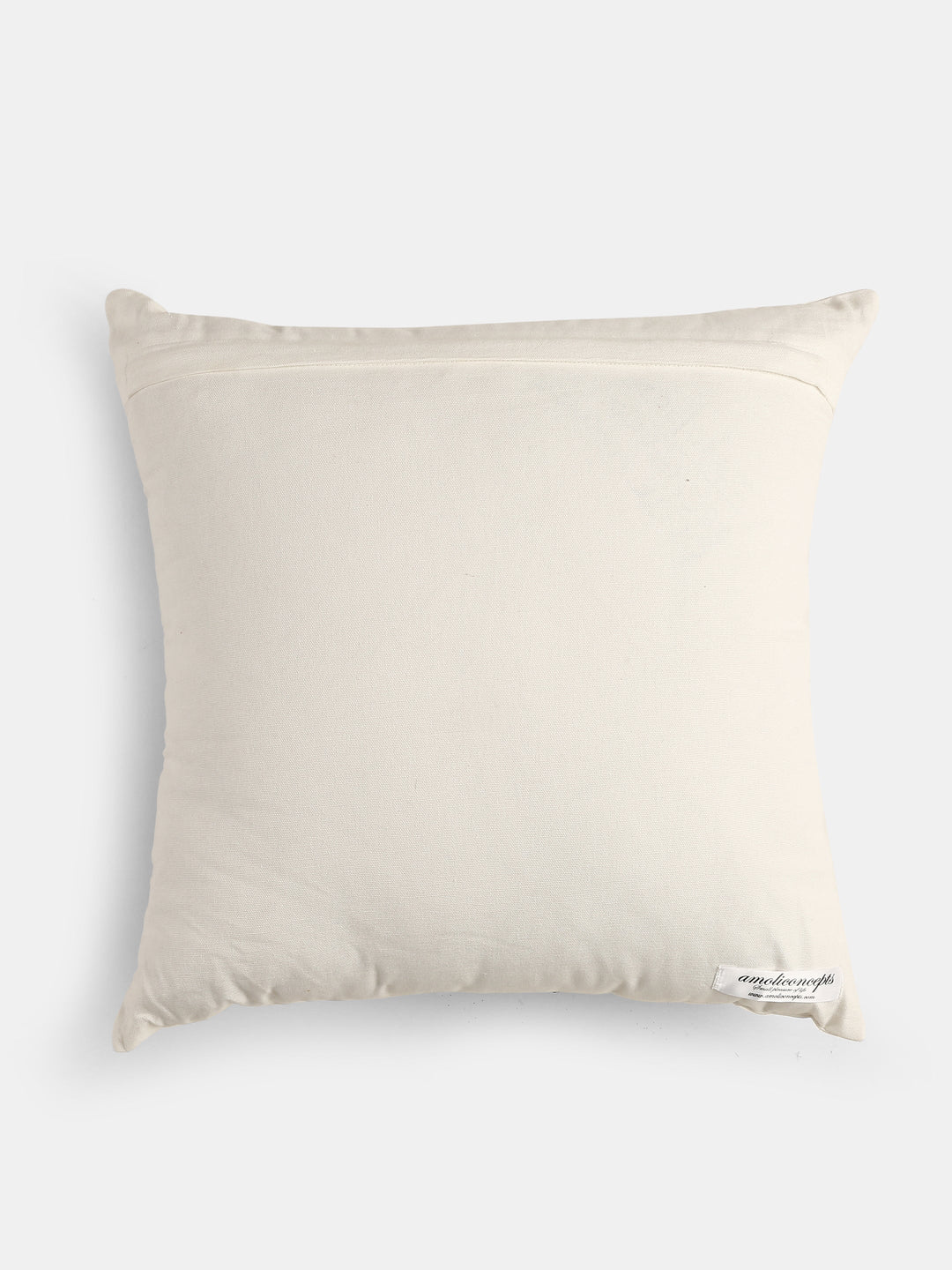 Stylish Amber Sky - Blue Mughal Flower Embellished Cushion Cover