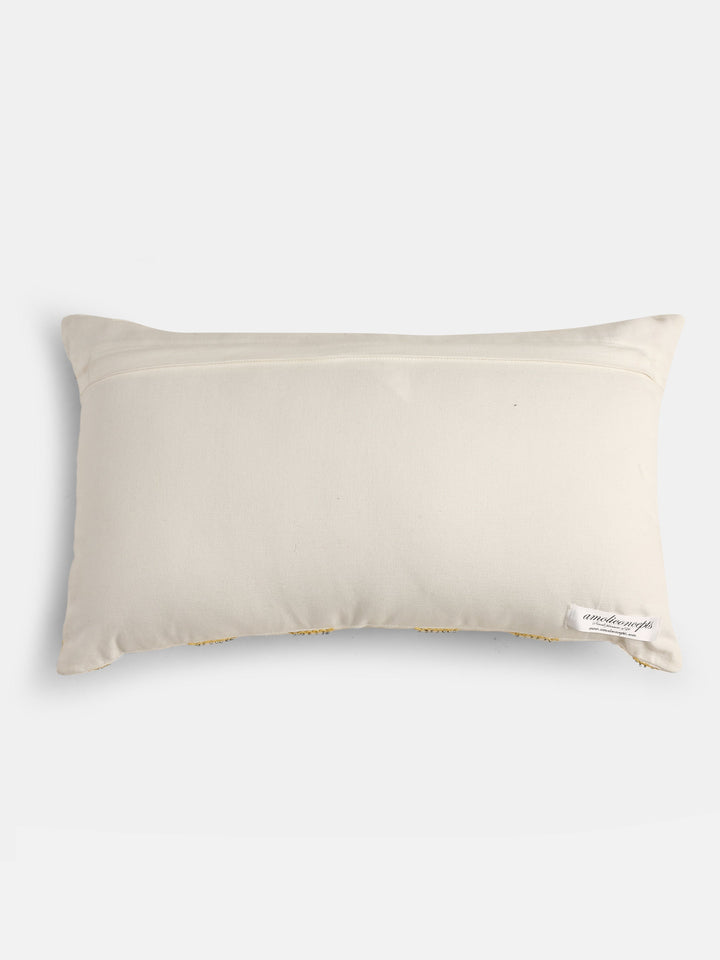 Stylish Amber Sky - Yellow Embellished Cushion Cover