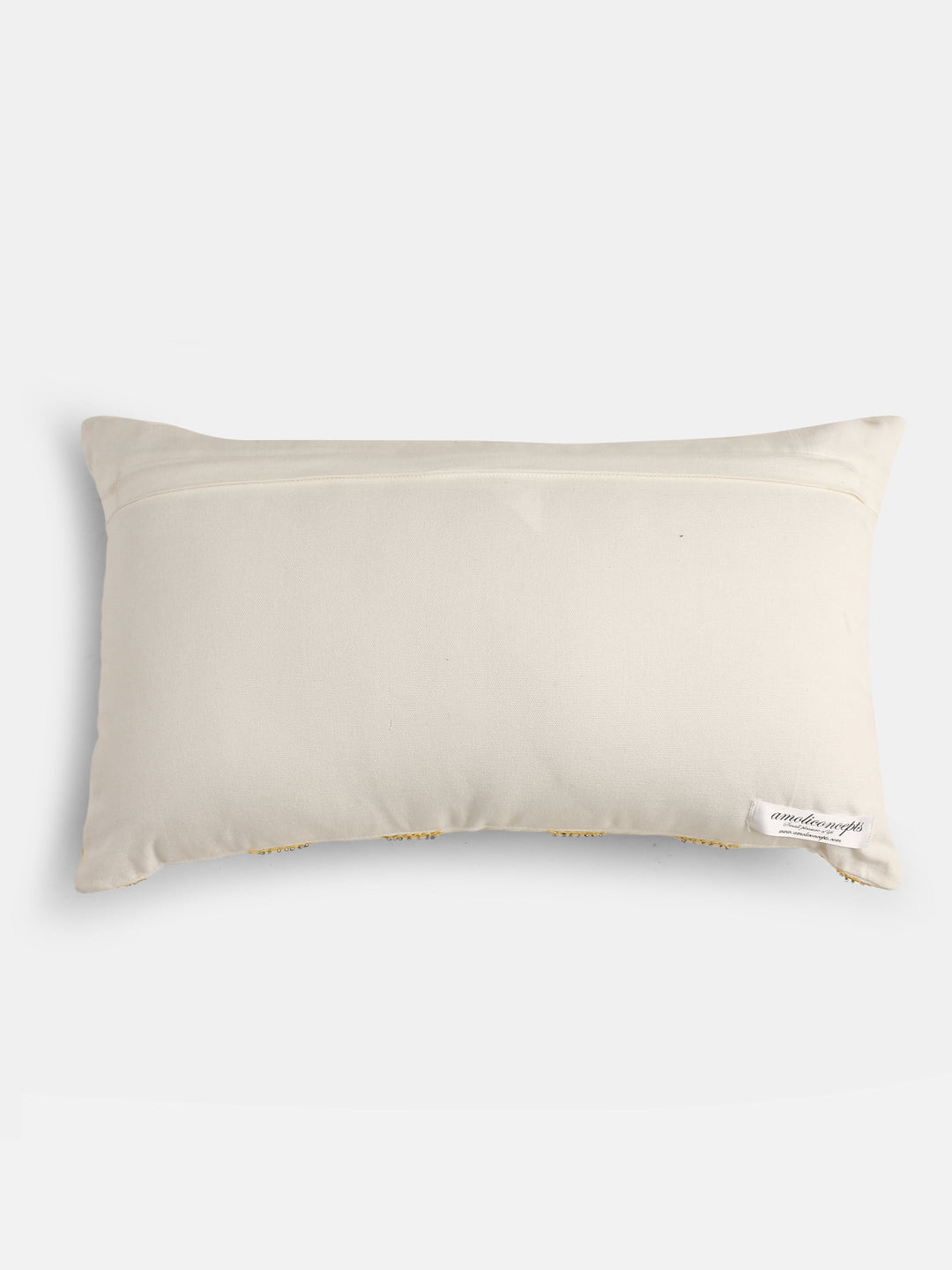 Stylish Amber Sky - Yellow Moghul Flower Dori Work Cushion Cover