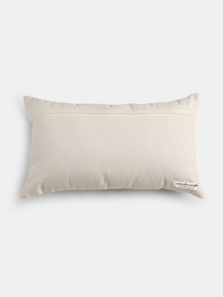 Stylish Amber Sky - Blue Flower Embellished Cushion Cover
