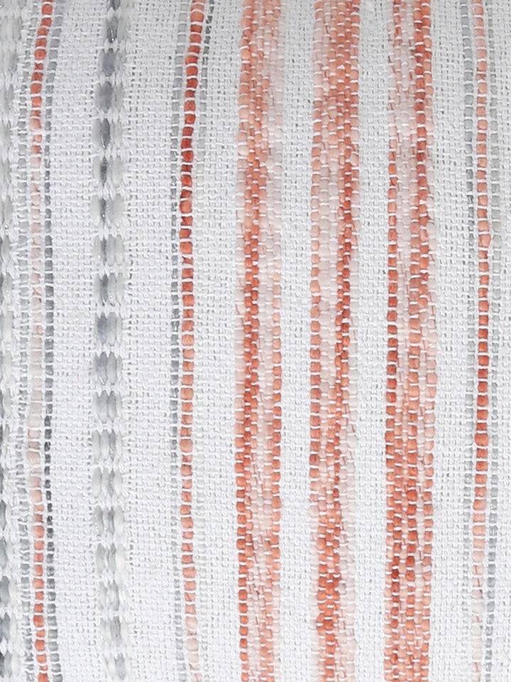 Ivory, Rust and Green Woven Cushion Cover with Tassels