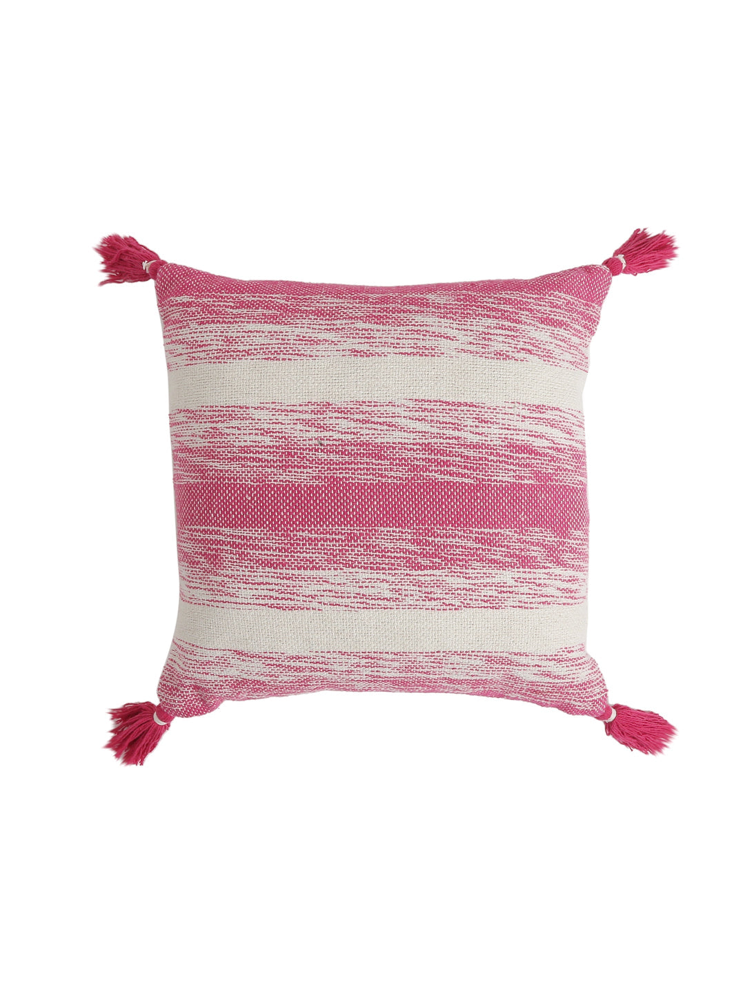 Pink hand-woven cushion cover (Set of 2)