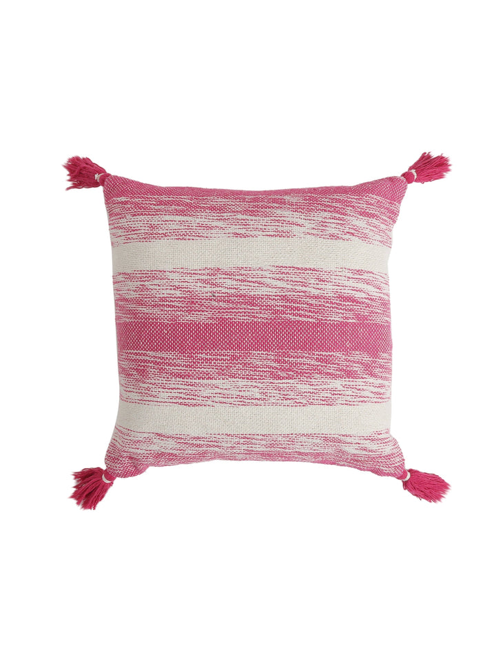 Pink hand-woven cushion cover (Set of 2)