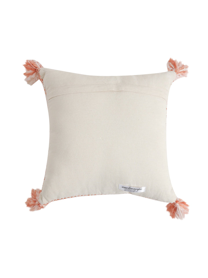 Pink hand-woven cushion cover (Set of 2)