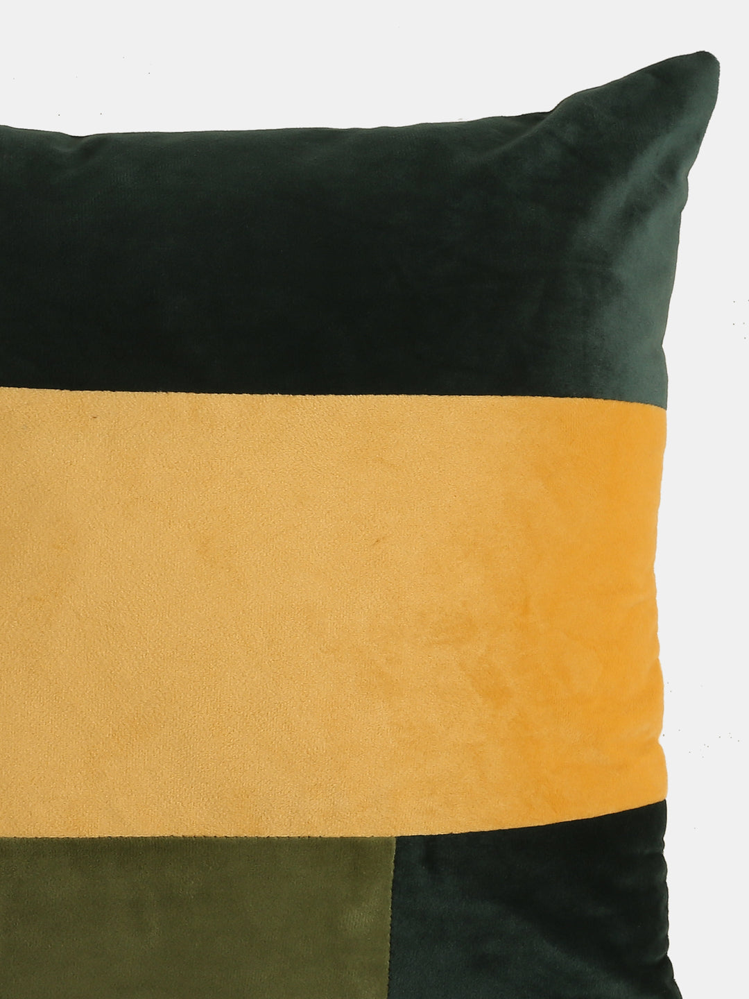 Green and Yelllow Velvet Cushion Cover (Set of 2)
