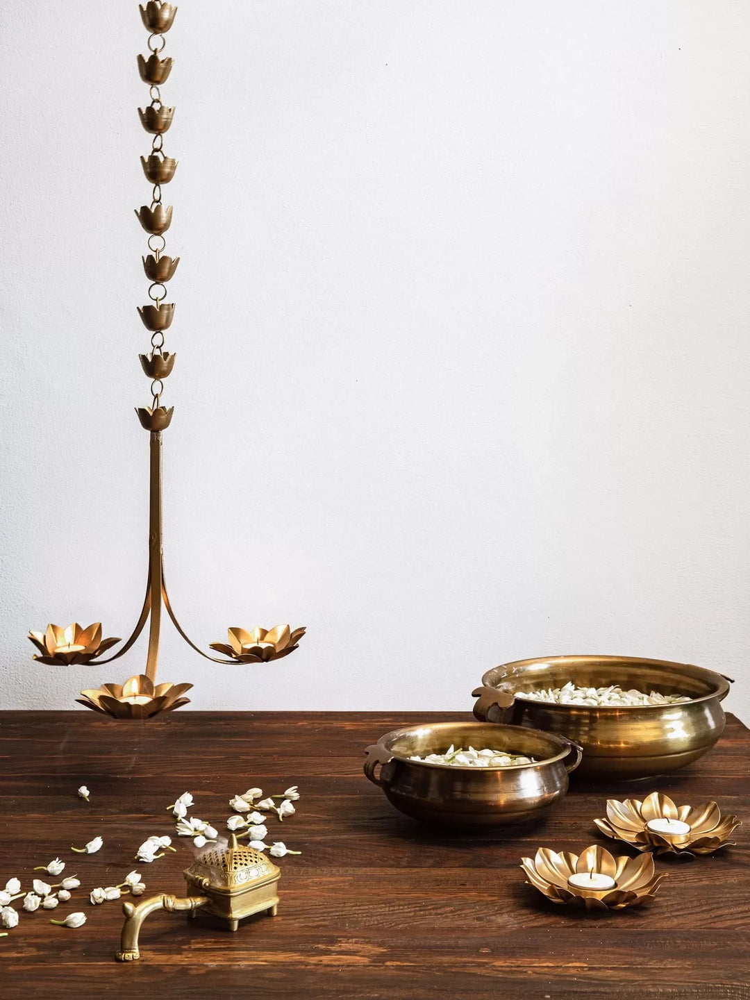 Tea Light Holder - Hanging Lotus Design | SHOBITAM